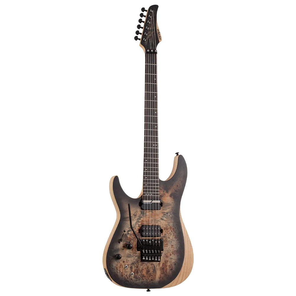 Schecter Reaper 6 FR-S Left-Hand Electric Guitar (Hard Satin Charcoal Burst)