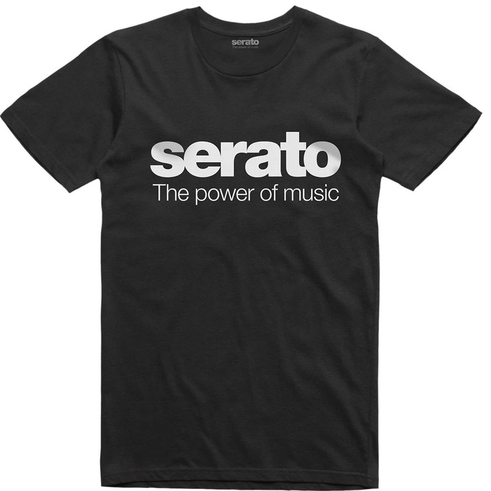 Serato "Power of Music" T-Shirt White on Black Mens L