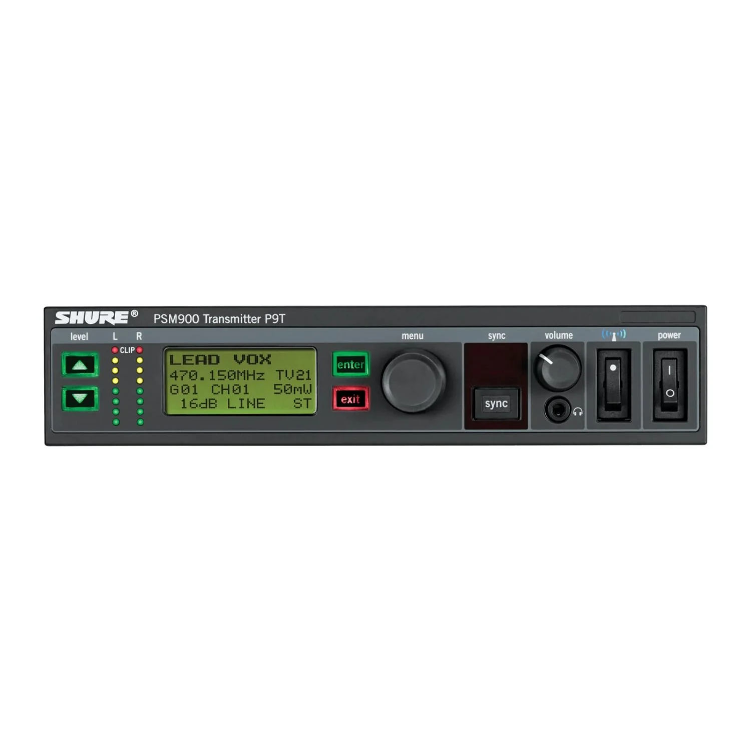 Shure P9T Wireless Transmitter for PSM900 Personal Monitor System 596-632 Mhz