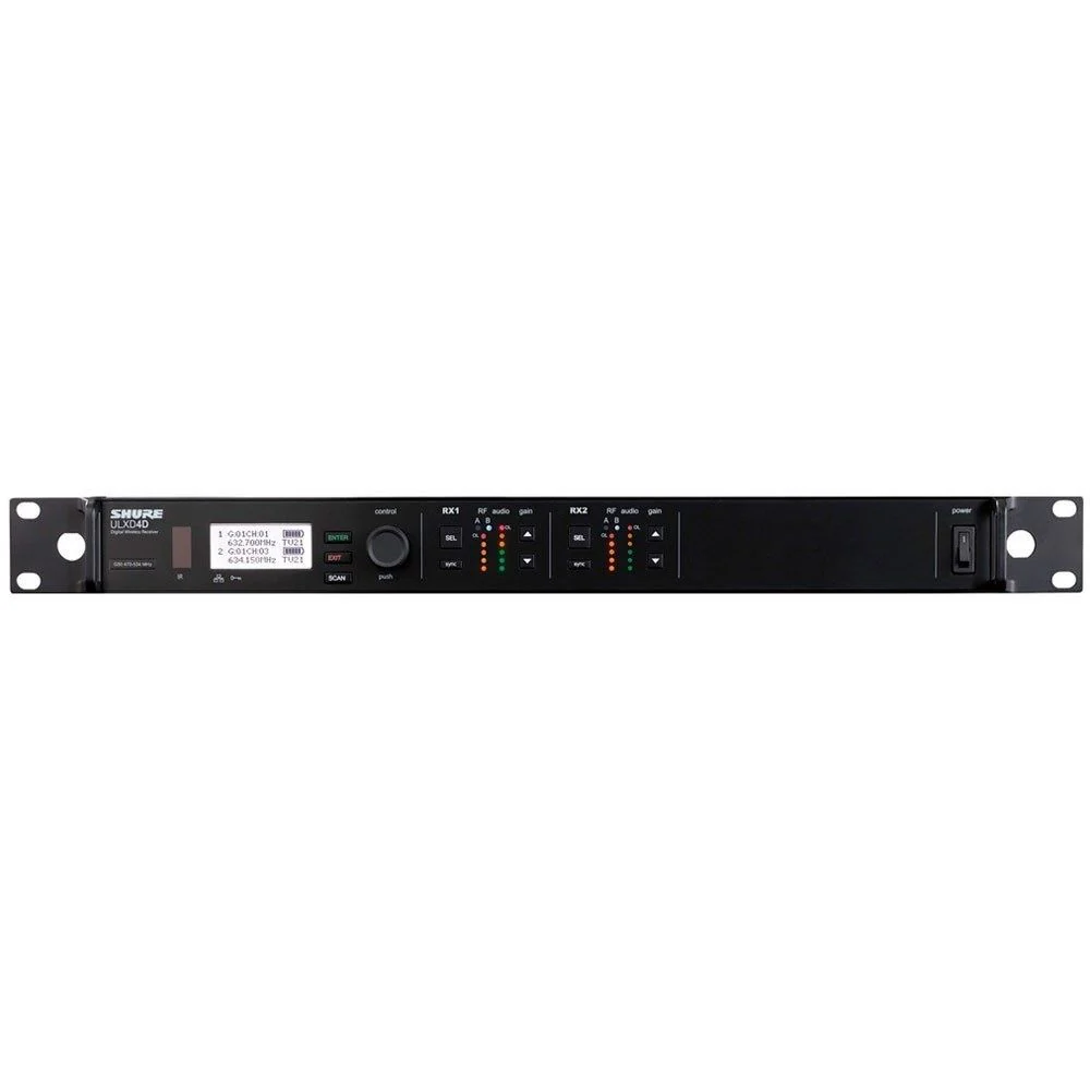 Shure ULXD4D Wireless Digital Receiver Dual Channel Frequency (X54: 915-928MHz)