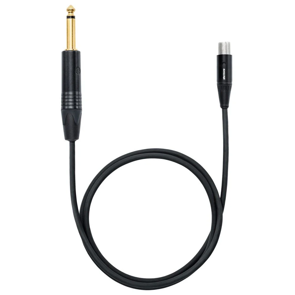 Shure WA306 4-Pin Mini TA4(F) to TS Premium Guitar Cable for Body-Pack Transmitters (2ft)