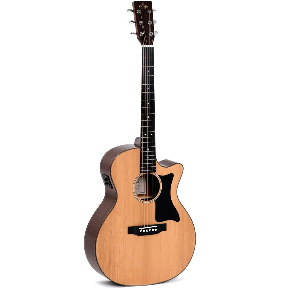 Sigma GMC-1E Acoustic Guitar w/ Solid Sitka Spruce Top Cutaway & Pickup