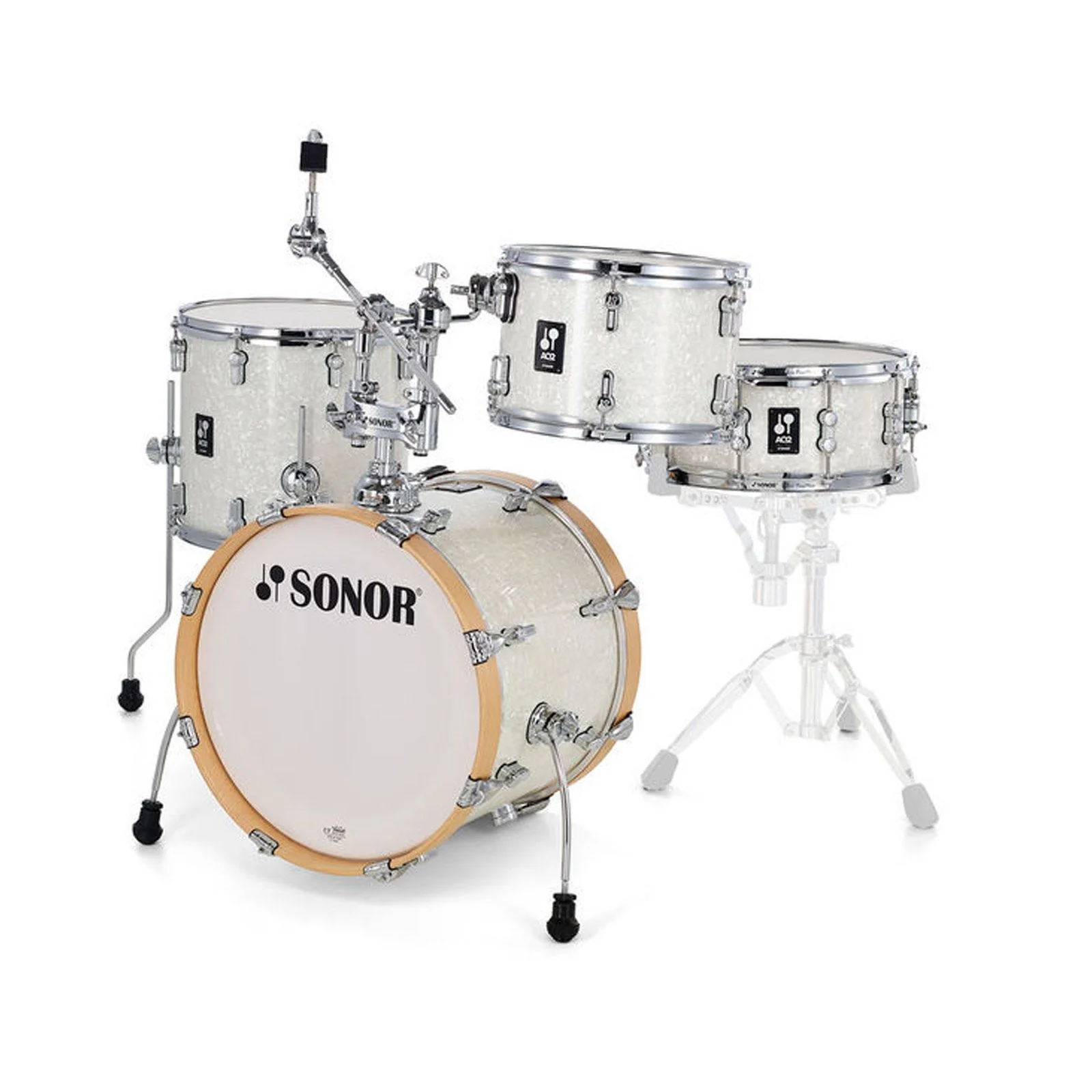 Sonor Bop AQ2 AllMaple Drum Shell Pack White Pearl