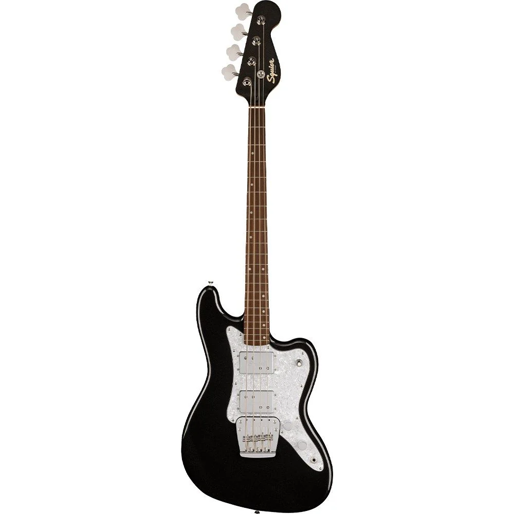 Squier Paranormal Rascal Bass HH White Pearloid Pickguard (Metallic Black)