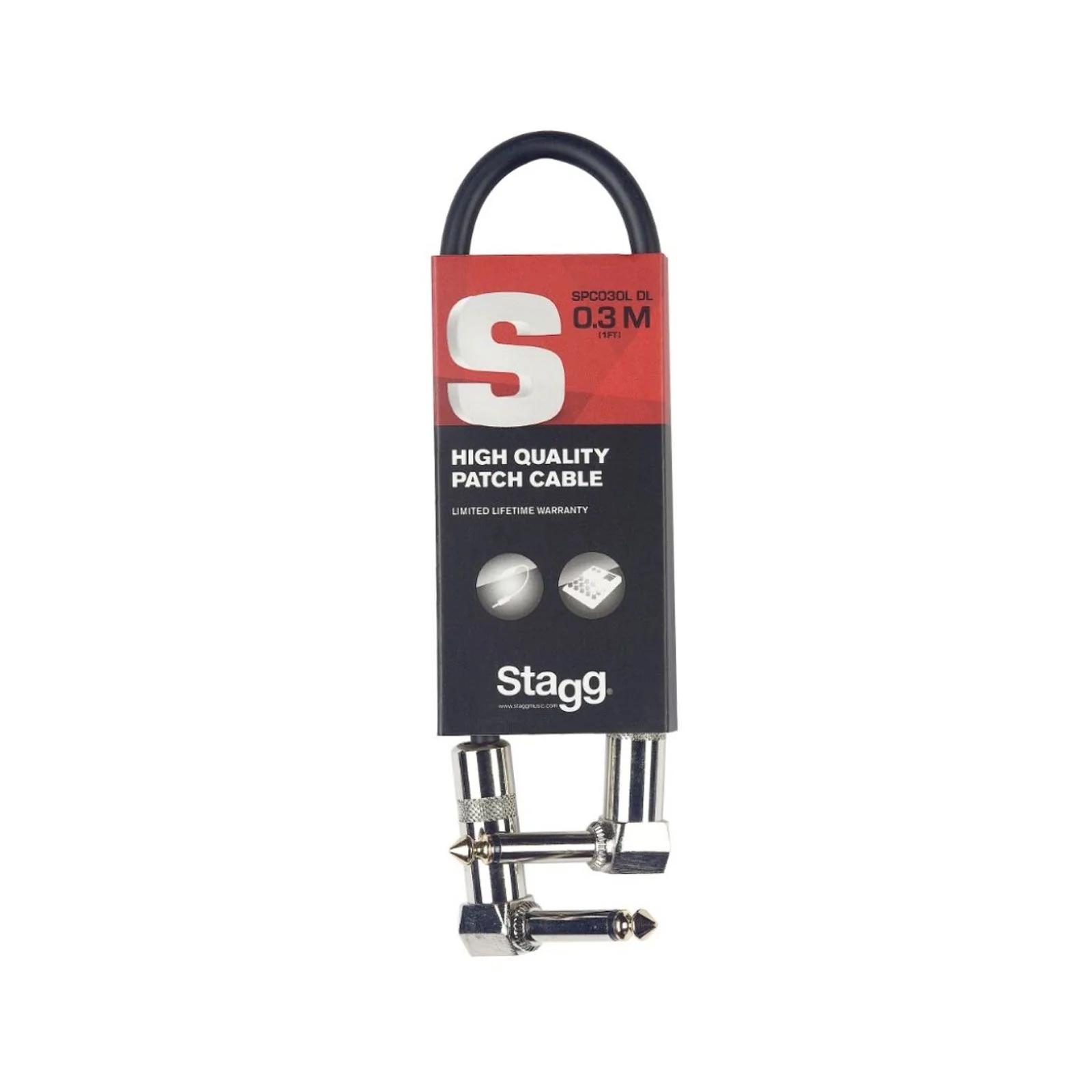 Stagg DL Mono L-Shaped Patch Cable (30cm)