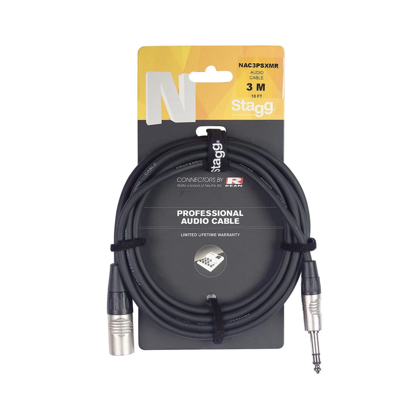 Stagg N Series XLRM to TRS Audio Cable 3m