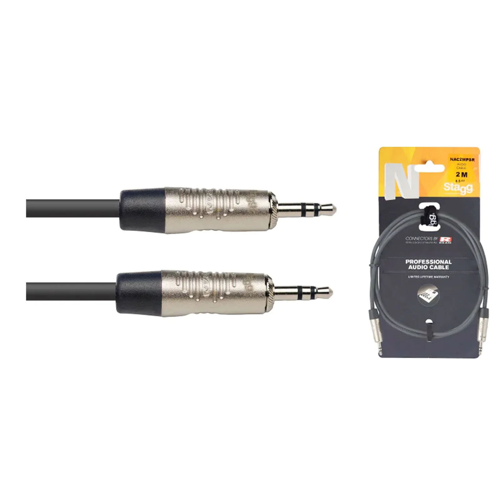 Stagg Stereo Mini Jack to Mini Jack 2m Cable (Black)