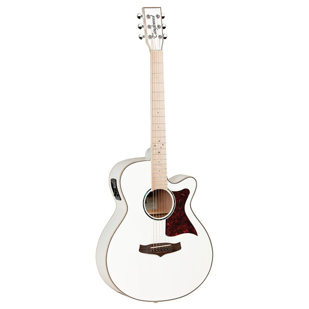 Tanglewood Winterleaf Pro Supe Folk Acoustic Guitar w/ Pickup & Cutaway (White Blonde Gloss)