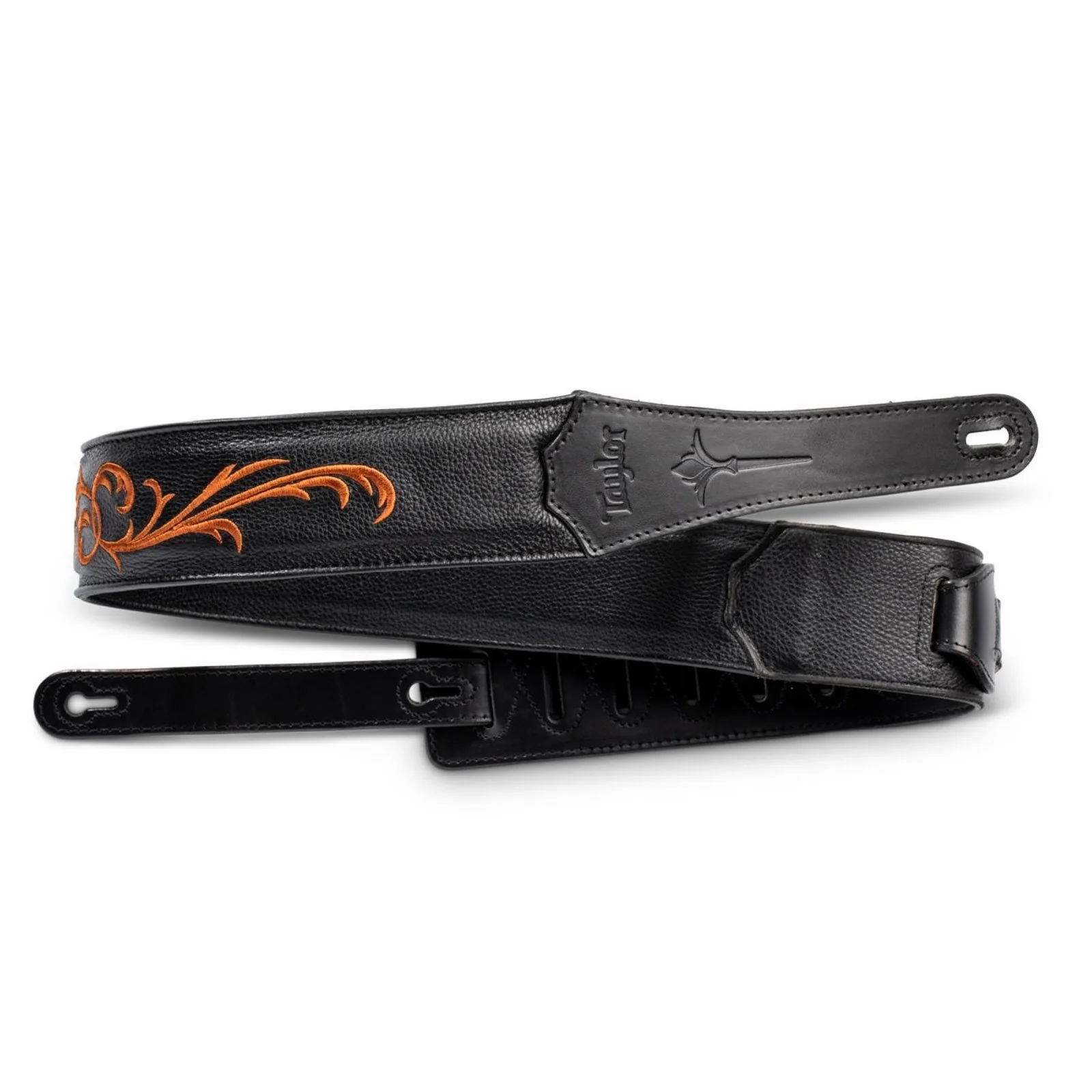 Taylor Nouveau Embroidered Leather Guitar Strap 2.5" (Black)