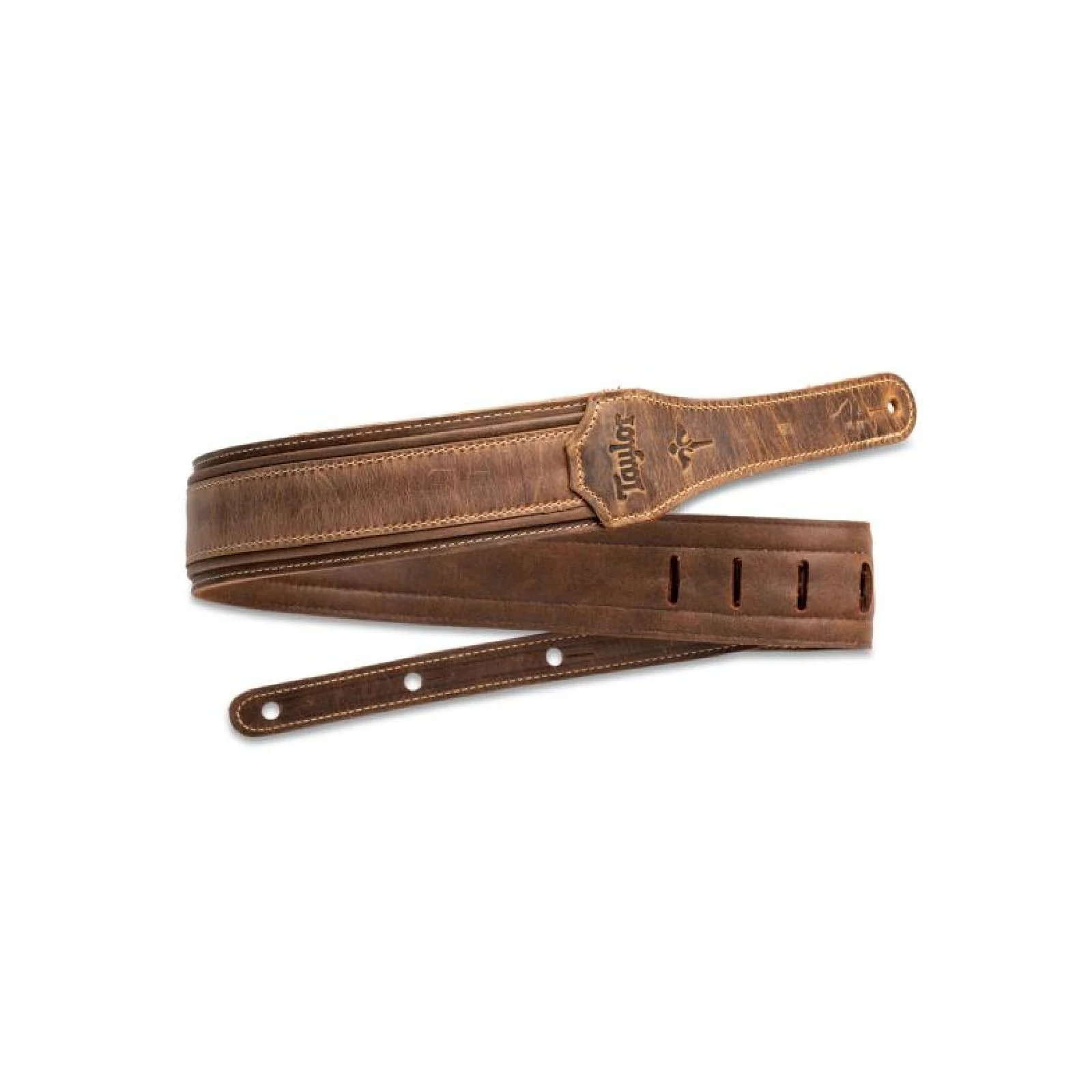 Taylor Wings Distressed Leather Guitar Strap 3" (Dark Brown)