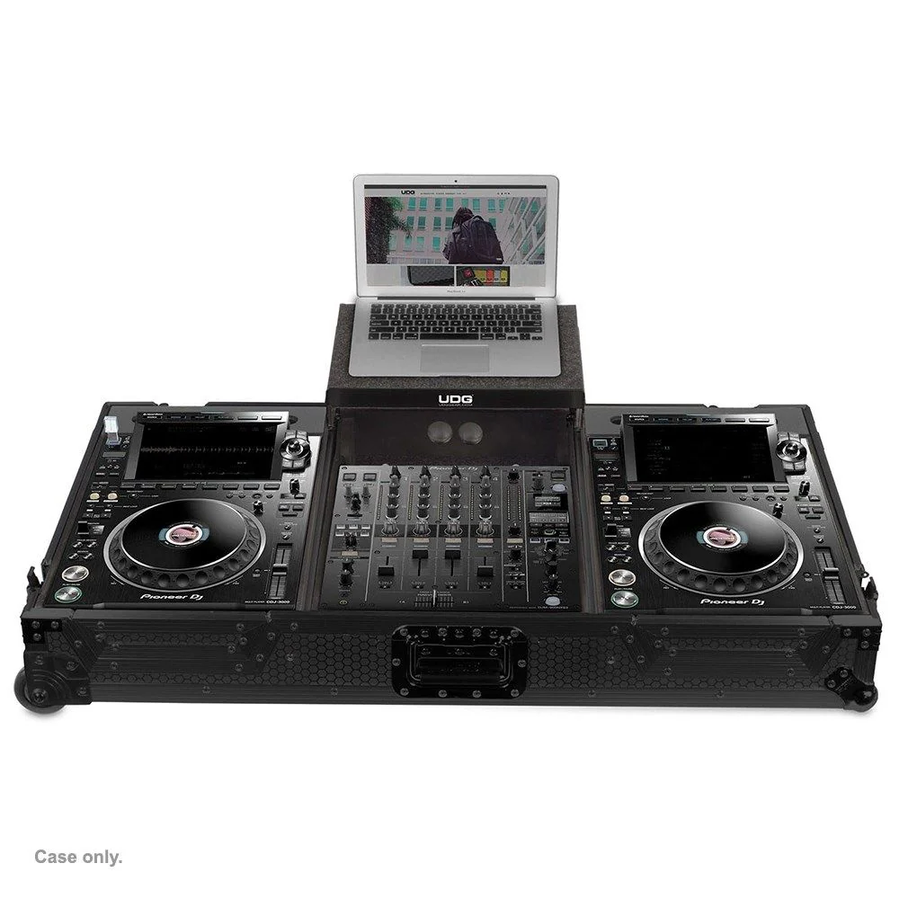 UDG Ultimate Flight Case for Pioneer CDJ-3000 & 900NXS2 w/ Laptop Shelf & Wheels (Blk)