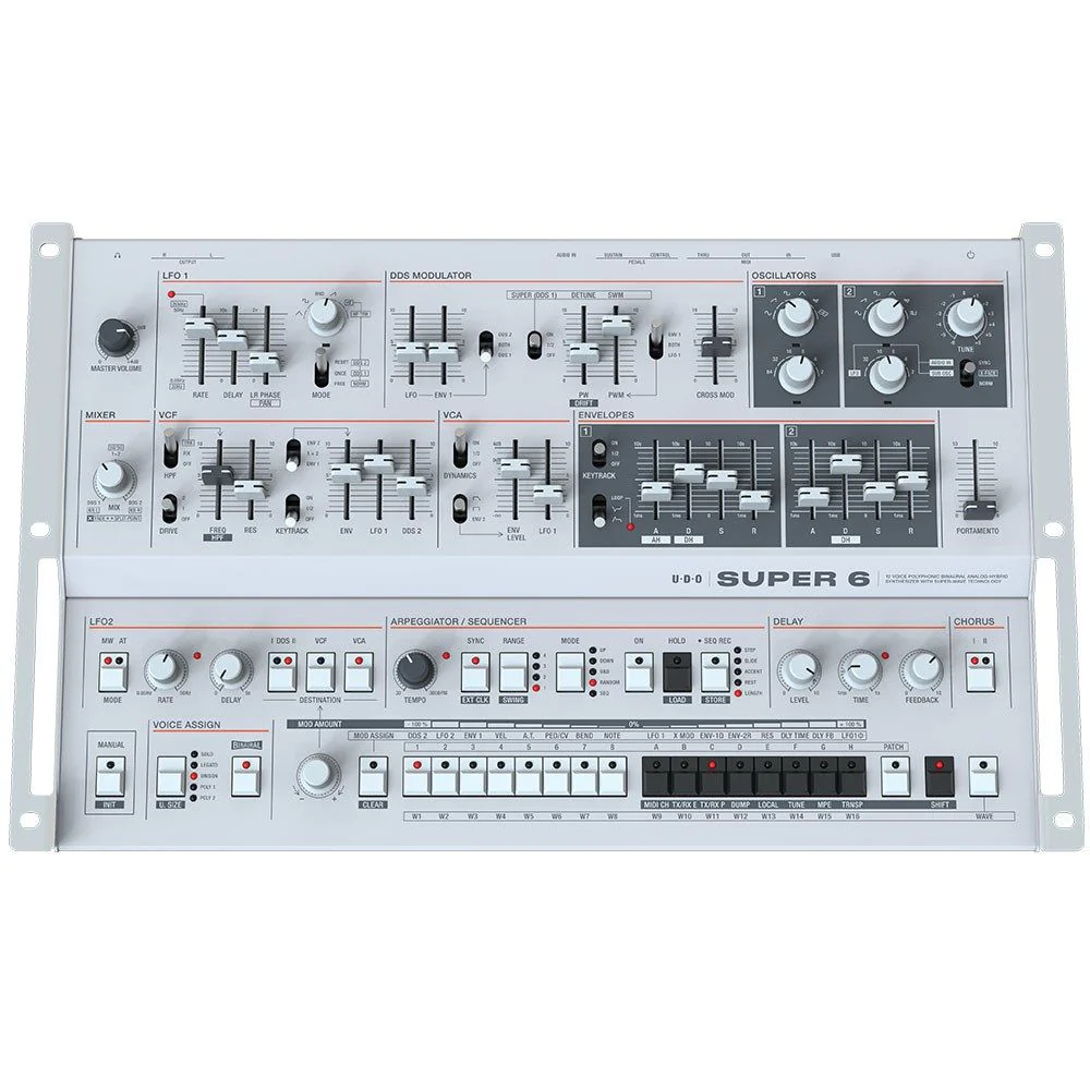 UDO Audio Super 6 12-Voice Polyphonic Analog-Hybrid Desktop Synthesizer