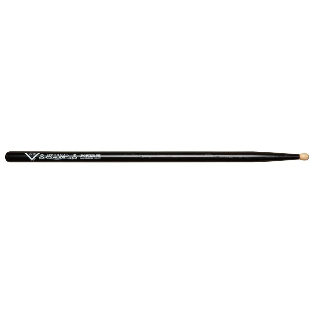 Vater VHEBP5BW Power 5B Wood Tip Drumsticks (Eternal Black) (Pair)