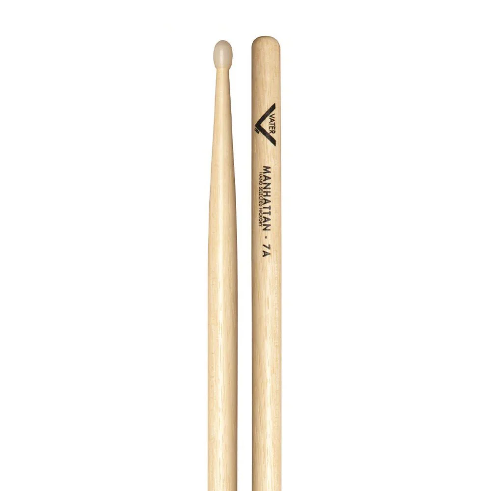 Vater VHN7AN Nude Series 7A Ameican Hickory Nylon Tip Drumsticks (Pair)
