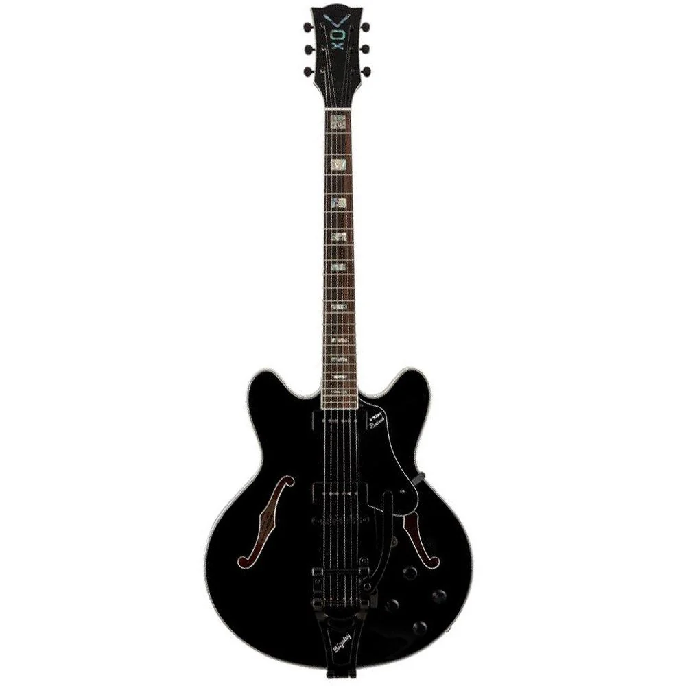 Vox Bobcat V90 Electric Guitar w/ Bigsby & Hardshell Case (Jet Black)