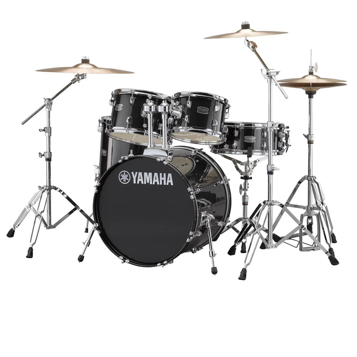 Yamaha Rydeen Fusion Acoustic Drum Kit 20" Kick w/ Hardware (Black Glitter)