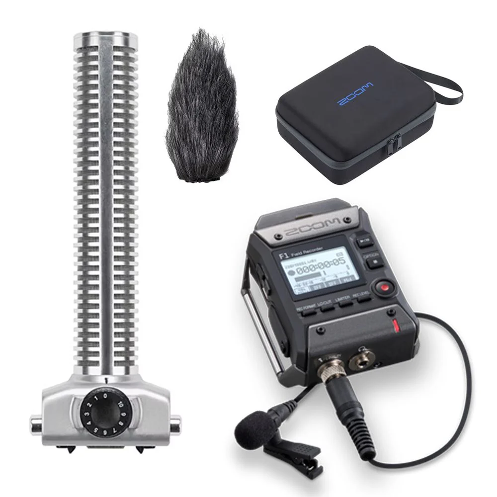 Zoom F1-LP Bonus Pack F1 Field Recorder + LMF1 Lavalier Mic + Carry Case SGH-6 Capsule